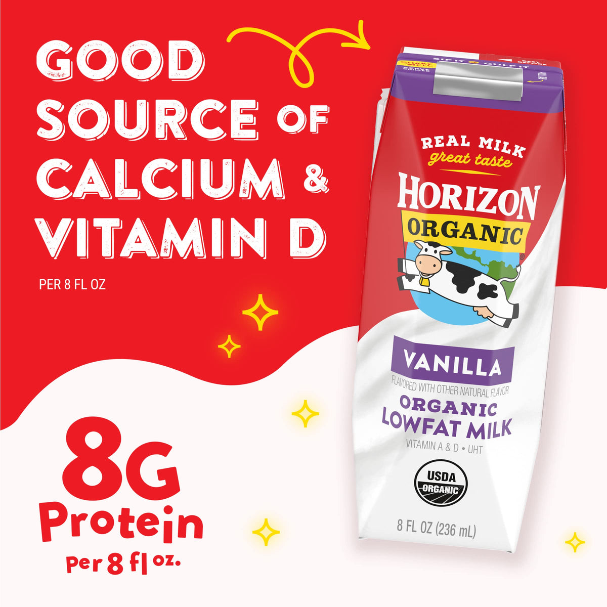 Horizon Organic Vanilla / 8 Fl Oz (Pack of 18) / 18 Dairy Milk