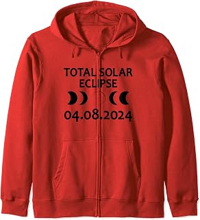 Total Solar Eclipse 04.08.2024 Spring USA April Totality Zip Hoodie