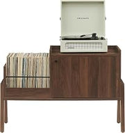 Crosley Furniture Luna Record Player Cabinet Turntable Stand, Storage for up to 175 Vinyl Records, Walnut