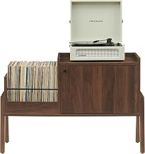 Crosley Furniture Luna Record Player Cabinet Turntable Stand, Storage for up to 175 Vinyl Records, Walnut