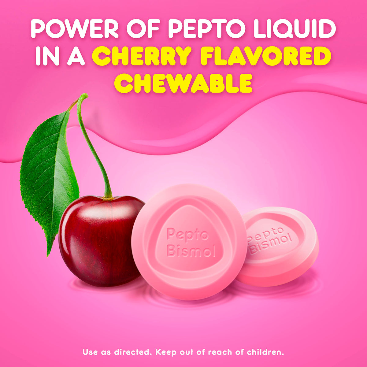Cherry Chewable Tablets by Pepto Bismol – 30 Count (Pack of 2), Plastic, Cherry, Pack of 2, Model 301490039786