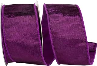 Reliant Ribbon 92898W-064-40F Designer Plush Velvet Elite Wired Edge Ribbon, 2-1/2 Inch X 10 Yards, Purple