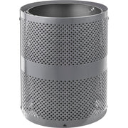 36 Gallon Thermoplastic Coated Perforated Receptacle w/Dome Lid by Global Industrial – Steel, Gray, Model 261949GY