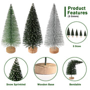Hatisan Mini Christmas Trees, 30 Pack, Silver Green