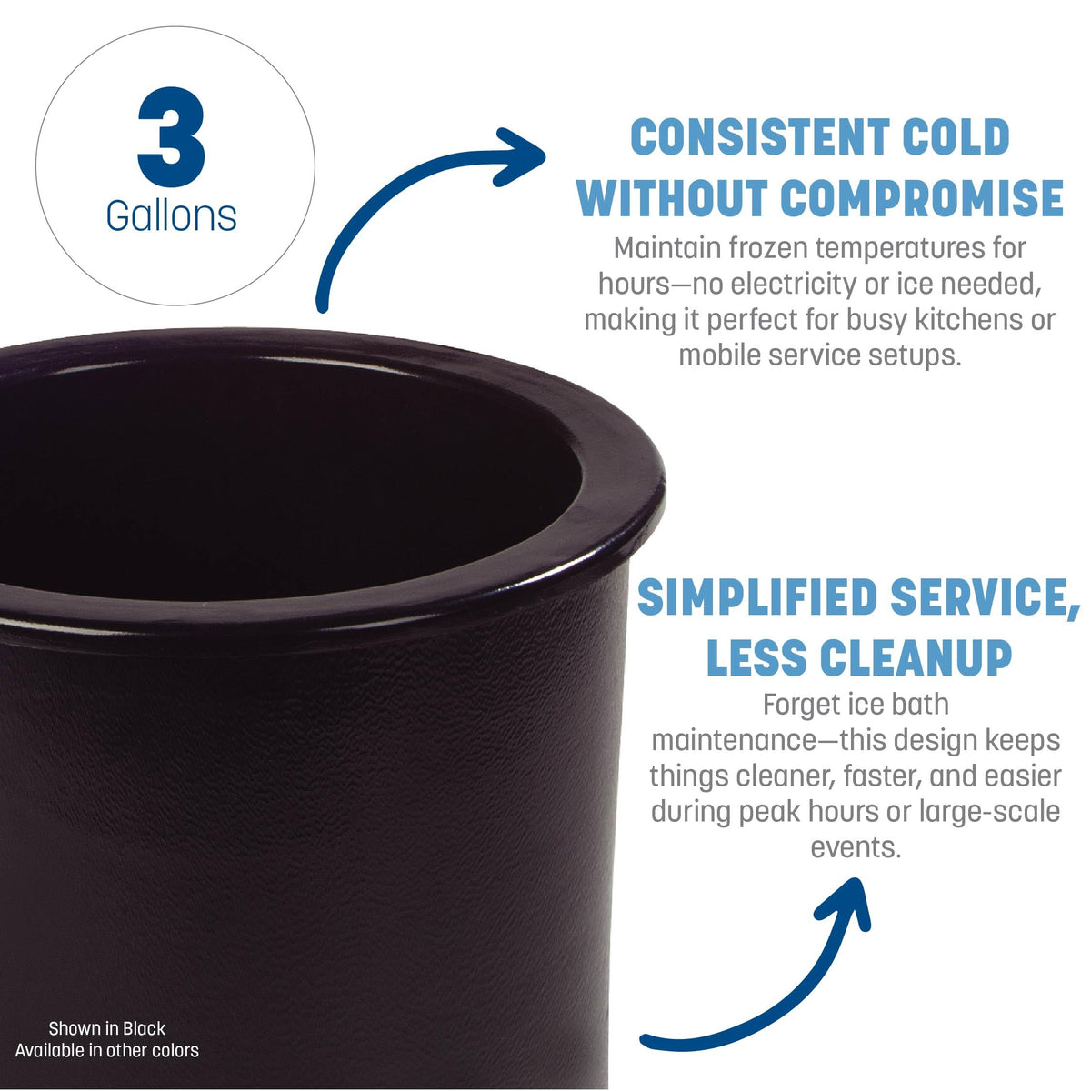 Coldmaster Ice Cream Server Insulated Crock with Lid for Kitchens and Restaurants by Carlisle FoodService Products – 10-inch, Acrylonitrile Butadiene Styrene, White, Model CM101202