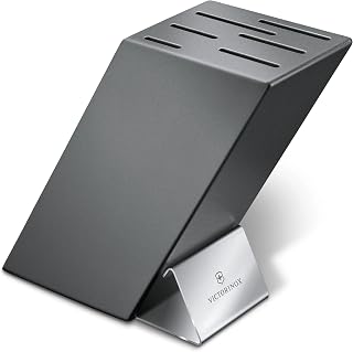 Victorinox Swiss Modern Beech Wood Knife Block Safe Storage Space Saving Empty Charcoal Finish