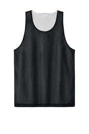 PosiCharge Reversible Mesh Tank | Gym Fashion for Men & Women by SPORT-TEK – Large, Black/ White, Model ST5000