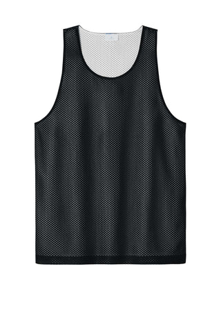 PosiCharge Reversible Mesh Tank | Gym Fashion for Men & Women by SPORT-TEK – Large, Black/ White, Model ST5000