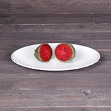 Elite Global Solutions D2211L-W Oval Plate, 11" x 7 7/8" x 7/8" h., Melamine, White w/Black Trim (Pack of 6) | Dishwasher safe, Shatterproof, Restaurant service, Great for Entrees, Salads, Desserts and Appetizers