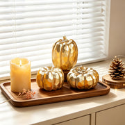 Winemana Gold Pumpkin Decor, Resin Set of 3, Assorted Sizes