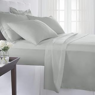 4Pcs Bed Sheet Set-800 Thread Count 100% Cotton Bed Sheets Silver King Sheets Set, Long-Staple Cotton Sheets, Sateen Weave for Soft and Cozy Feel, Fits Mattress Upto 24'' Deep Pocket