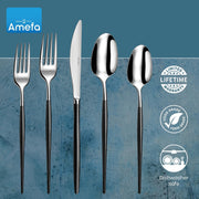 Amefa Black & Silver / 3.35" H x 9.84" L x 4.5" W / Formal Flatware Sets