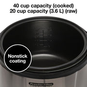 37540 Rice Cooker/Warmer by Proctor Silex Commercial – 40 Cup, 40.0 cups, Stainless Steel, Black, Model 022333375402