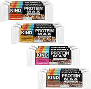 KIND MAX Bars Variety Pack, Gluten Free, Low Sugar, High Fiber Snacks, Crispy Chocolate Peanut Butter, Sweet & Salty Caramel Peanut, Raspberry Cocoa, Dark Chocolate, 20g Protein, 12 Count
