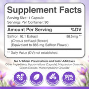 Saffron Supplements for Women 88.5mg Mood | Focus | Vision | Energy Support by Dalnara – 90 Count (Pack of 1)