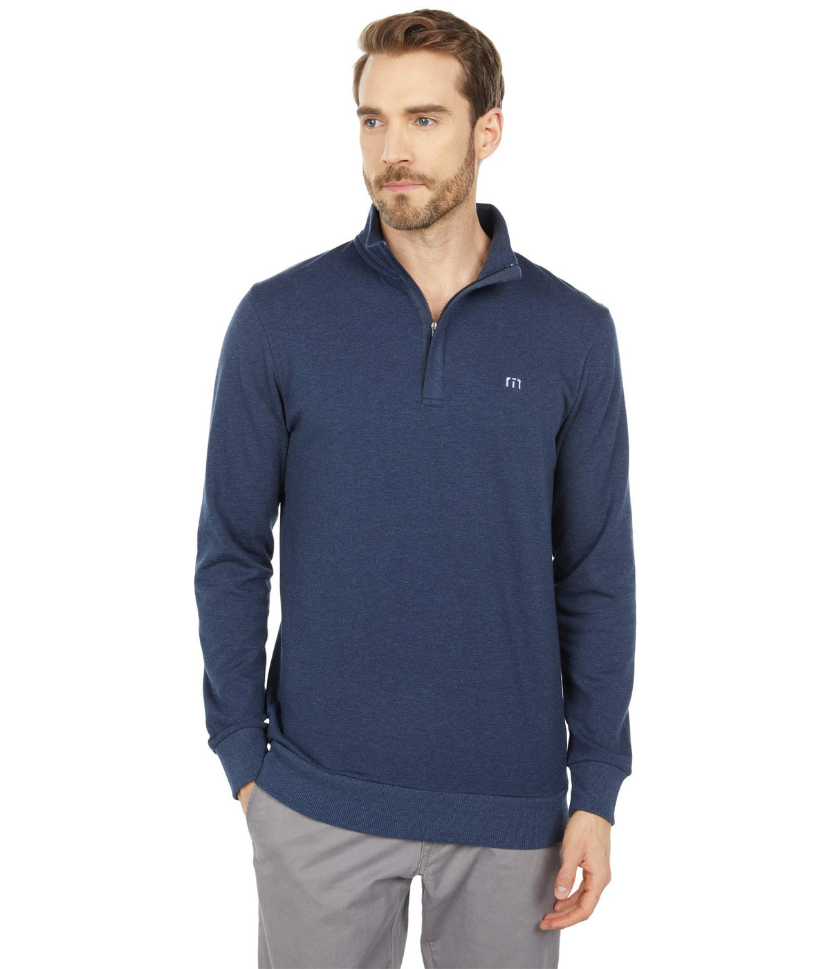 Cloud 1/4 Zip 2.0 Jacket Heather Blue 2XL by TravisMathew – XX-Large, Cotton, Heather Blue, Model 1MS309