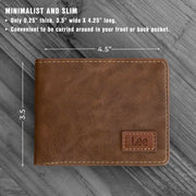 Men’s Bifold Wallet Slim Casual Everyday Minimalist Cash and Card Holder (Brown) by Lee – one size, Synthetic, Brown, Model AQ-LEWA85002-BRN