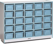 Jonti-Craft Rainbow Accents 0426JCWW131 25 Cubbie-Tray Mobile Storage - with Trays - Coastal Blue