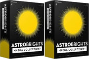 Astrobrights Mega Collection, Colored Paper, Bright Yellow, 625 Sheets, 24 lb/89 gsm, 8.5" x 11" - MORE SHEETS! (91618) (Pack of 2)