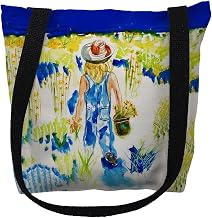 Betsy Drake TY079M 16 x 16 in. Garden Girl Tote Bag - Medium