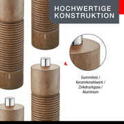 Salt or Pepper Mill by GEFU – klein, Stainless Steel, Silver, Model 34647