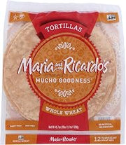 Maria & Ricardos Tortilla 1In Whole wheat Organic, 3.74 oz