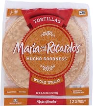 Maria & Ricardos Tortilla 1In Whole wheat Organic, 3.74 oz
