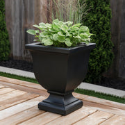 Inc. Augusta 20in Tall Planter - Black - 15in L x 15in W x 20in H - with Built-in Water Reservoir () by Mayne – 20in, 6 gallons, Polyethylene (PE), Black, Model 5893-B