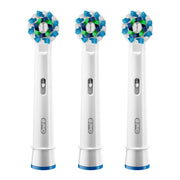 Cross Action Electric Toothbrush Replacement Brush Heads Refill by Oral-B – 3 Count (Pack of 1), Nylon, White, Blue, Green