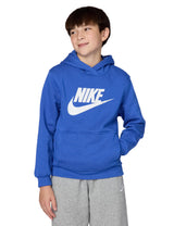 Kids' Sportswear Club Fleece Hoodie by Nike – Cotton Blend, Game Royal/White, Model FD2988