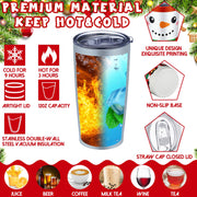 Lemosae Christmas Tumblers, 20oz Insulated Stainless Steel, Set of 12 Stripe Style