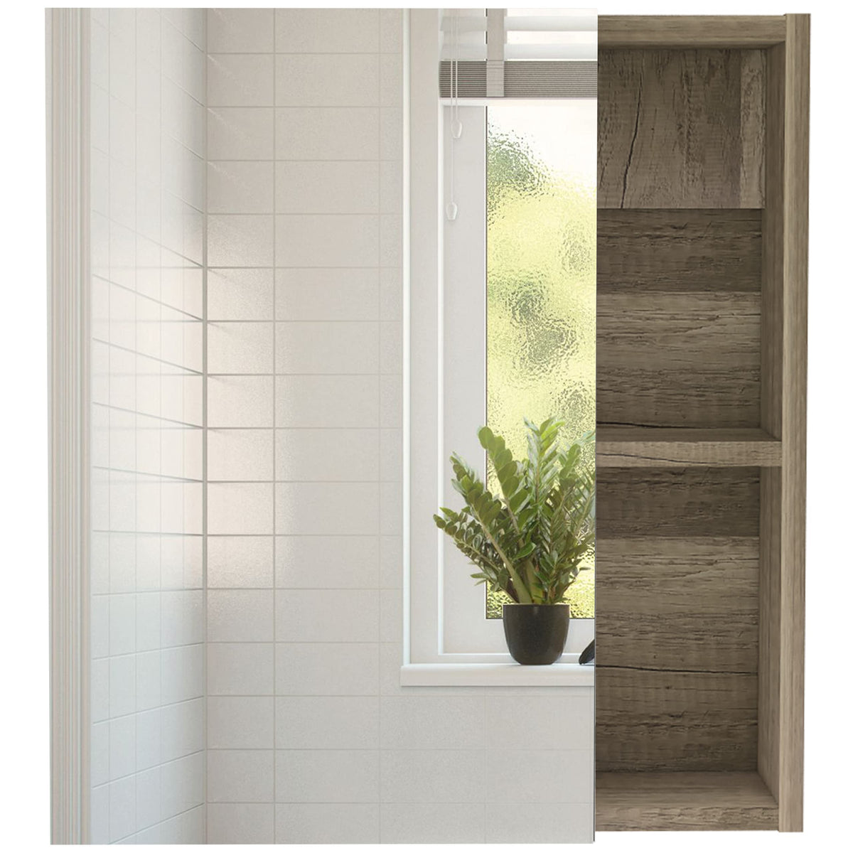 DEPOT E-SHOP Weathered Oak / 17.7"W x 19.5"H x 5.4"D / Modern Medicine Cabinets