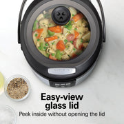 Hamilton Beach Black and Stainless Steel / 20 Cup Portable Multi Cooker / Modern Rice Cookers