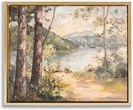 Stupell Industries 'Peaceful Lakeside Landscape'| Floating Frame Canvas Art