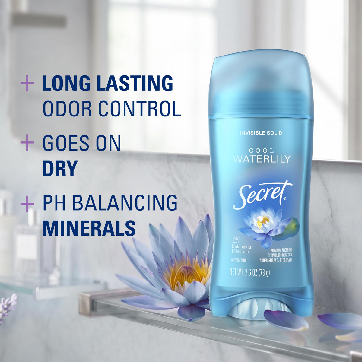 Secret Cool Waterlily / 2.6 Ounce (Pack of 12) / 12 Antiperspirant Deodorant