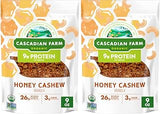 Cascadian Farm Organic Honey Cashew Granola, Protein Granola, Non-GMO, 9 oz Resealable Pouch (Pack of 2)