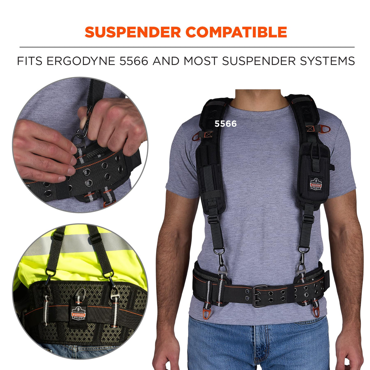 5557 Padded Tool Belt by Ergodyne – XL/2XL, 74% EVA, 16% Polyester, 7% Aluminum, 3% Other, Black, Model 13687