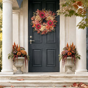 Glidlion Artificial Fall Wreath, 24 Inch Diameter, Orange