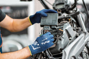 HyFlex 11-819 ESD Touch Screen Compatible Nitrile Foam Coated Industrial Gloves by Ansell – Size 9, Nitrile, Blue, Pack of 12, Model 11819090