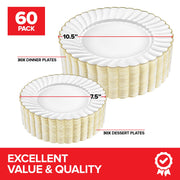 Stock Your Home Ivory & Gold / 60 / 60 Count Plates