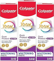 Colgate Total Gum Protect Whitening Toothpaste, SLS Free, 3 Pack, 3 oz