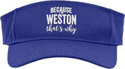 Because I'm Weston That's Why Boy Man First Name Weston Sport Sun Visor