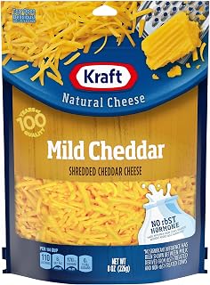 Kraft Natural Shredded Mild Cheddar Cheese (8 oz Bag)