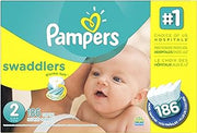 Pampers Swaddlers Diapers Size 2 186 Count (old version)