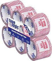 BOX USA Tape Logic, "Tamper Evident" Printed Security Packing Tape, 3 Inch x 110 Yards, 2.5 Mil Thick, for Identification of Tampered Packages (6 Rolls)