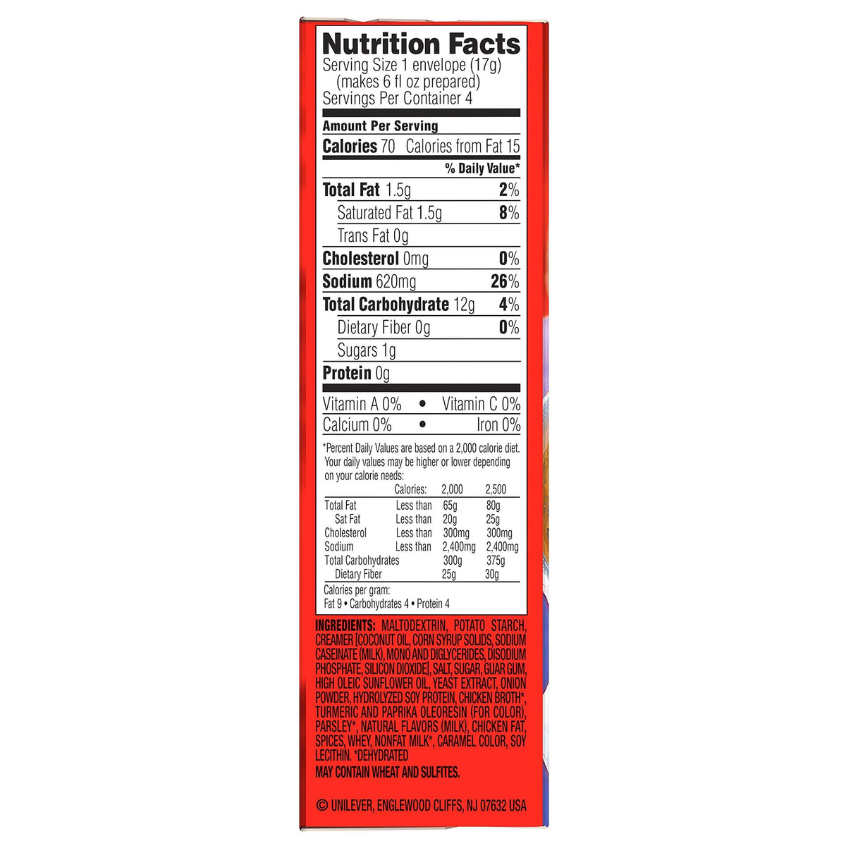 Lipton Cup-a-Soup Instant Soup For a Warm Cup of Soup Cream of Chicken Only 70 Calories Per Serving by SOUP SECRETS – 2.4 Ounce (Pack of 12), Cream of Chicken, Model 01481