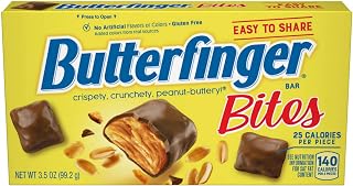 Butterfinger Bite-Sized Peanut-Buttery Chocolate-y Candy Bars, 3.5 oz Movie Theater Box (Pack of 9)​