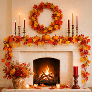 Mega-Loopolis Maple Leaf Garland, 12 Ft Total Length, Classic Fall