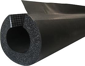 K-Flex 6RXLO048048 NBR/PVC Insul-Lock DS Tube with PVC Overlap Tape, 1/2" Nominal Insulation ID, 6' Length, 1/2" Wall Thickness, Black (Pack of 52)