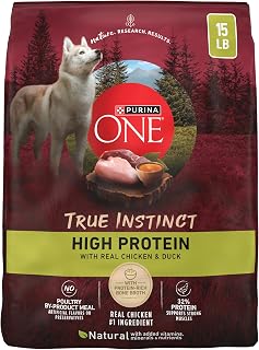 Purina ONE True Instinct High Protein Dog Food, Chicken & Duck, 15 lb Bag